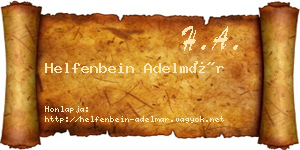 Helfenbein Adelmár névjegykártya